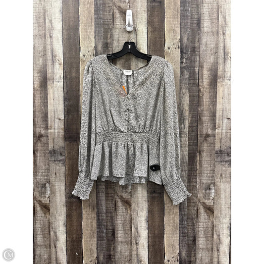 Top Long Sleeve By Sienna Sky In Animal Print, Size: L
