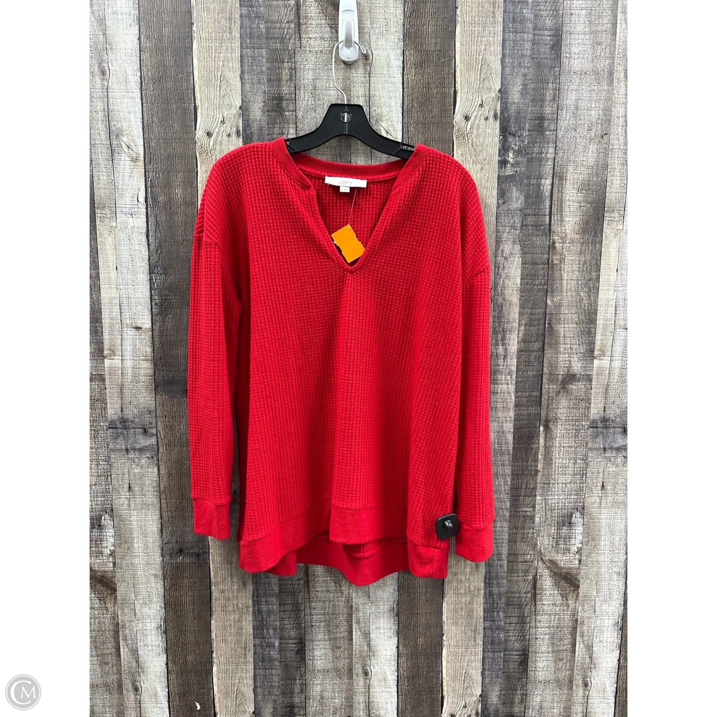 Top Long Sleeve By Loft In Red, Size: L