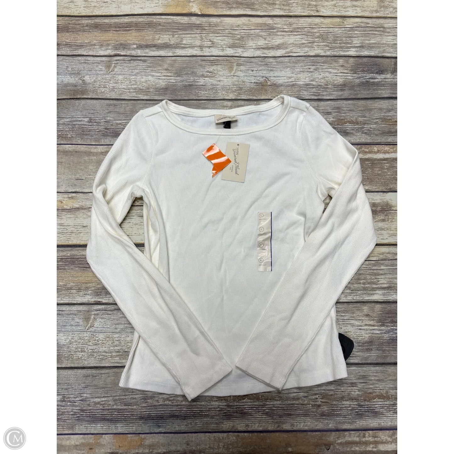 Top Long Sleeve By Universal Thread In White, Size: L