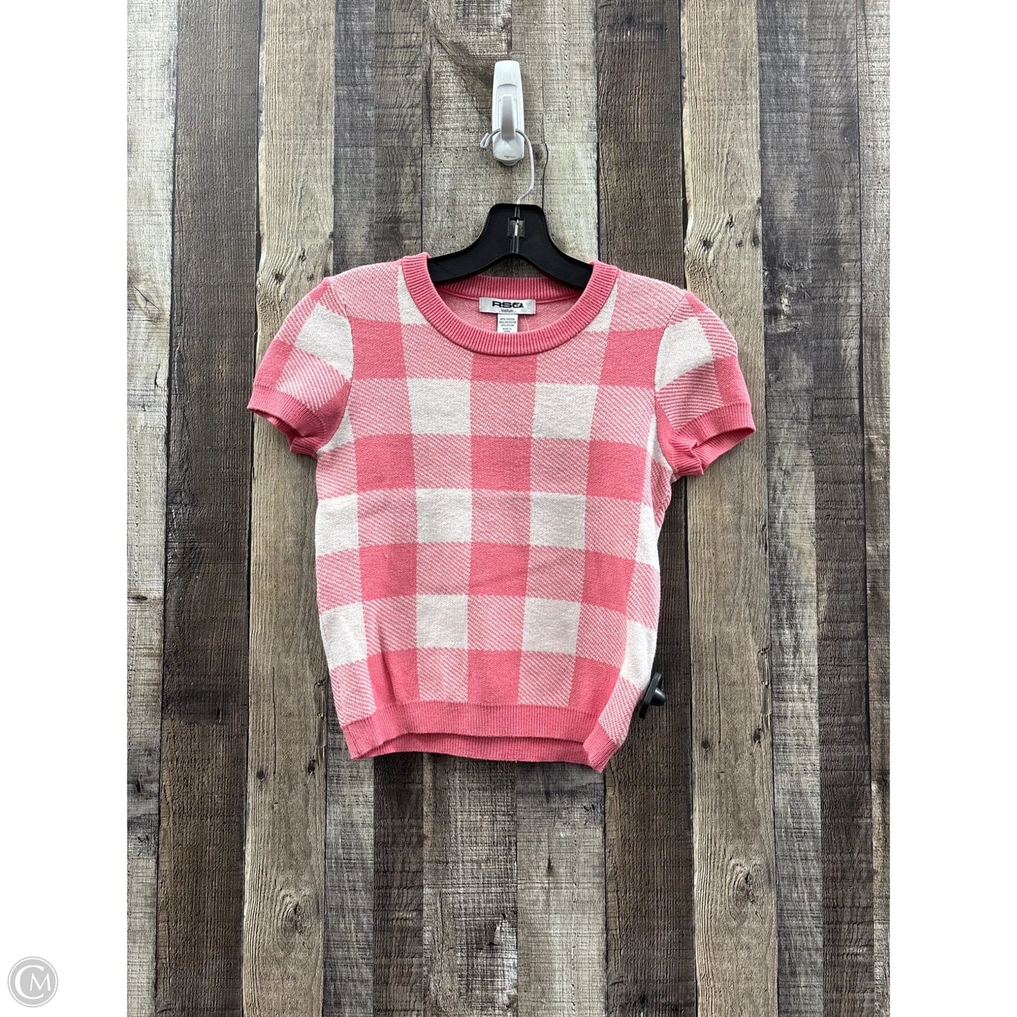 Top Short Sleeve By Cme In Pink, Size: M