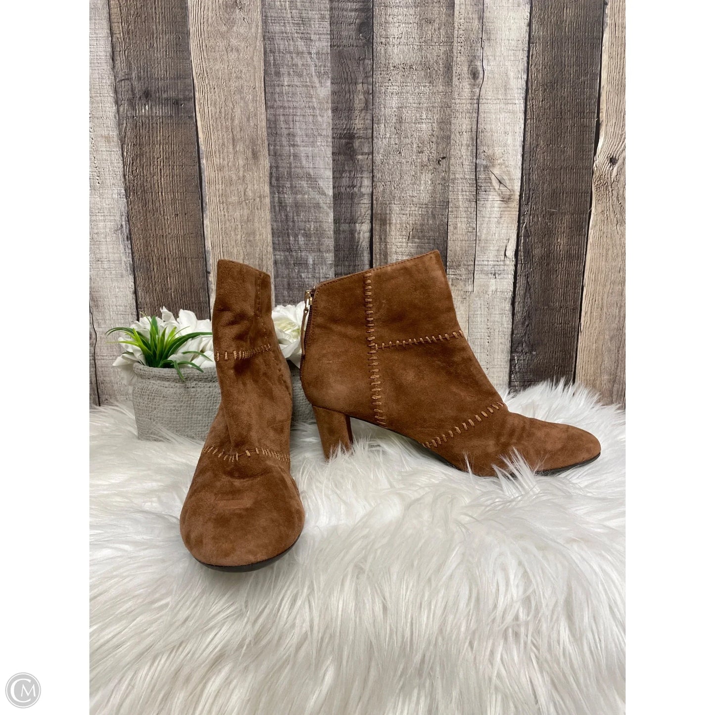 Boots Ankle Heels By Aerosoles In Brown, Size: 8.5