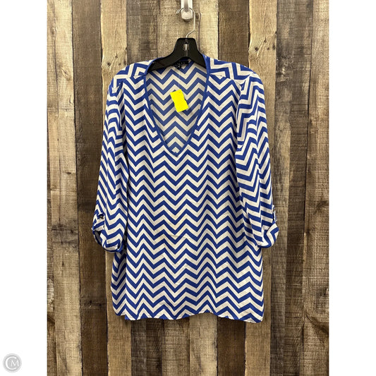 Top 3/4 Sleeve By Kiara In Blue, Size: Xl