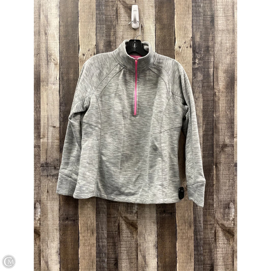 Athletic Top Long Sleeve Collar By Tek Gear In Grey & Pink, Size: L