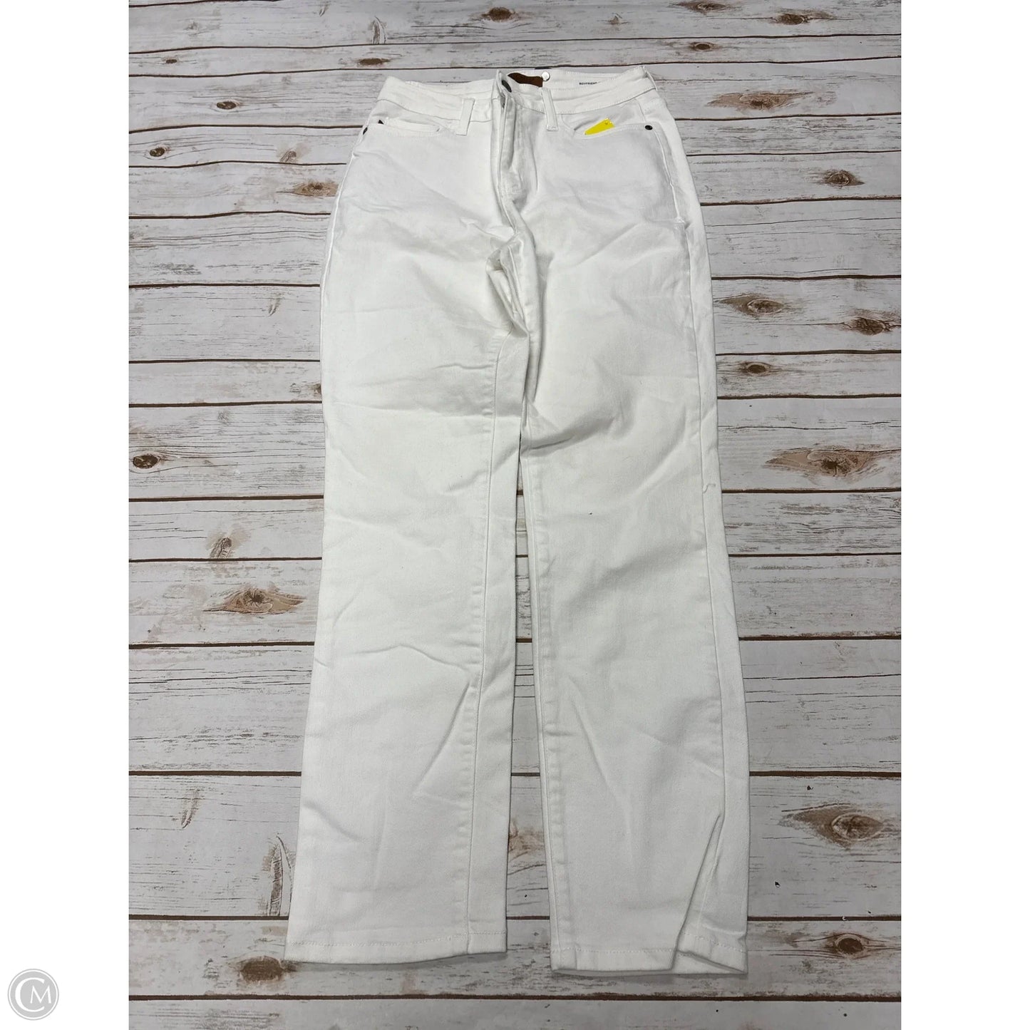 Jeans Boyfriend By Judy Blue In White, Size: 8