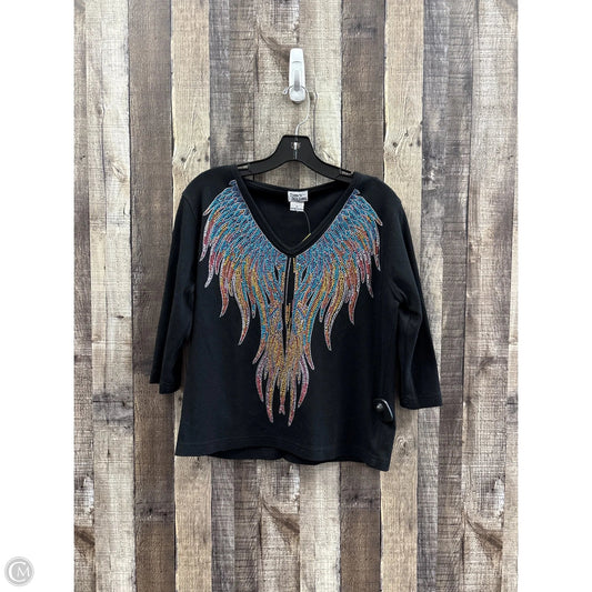 Top 3/4 Sleeve By Cme In Black, Size: M