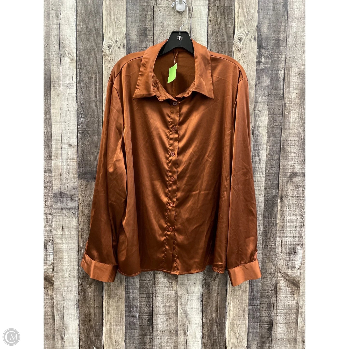 Top Long Sleeve By Shein In Brown, Size: 3x