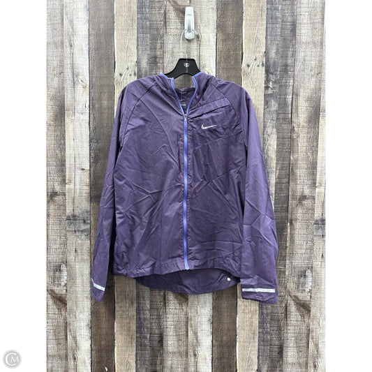 Athletic Jacket By Nike In Purple, Size: L