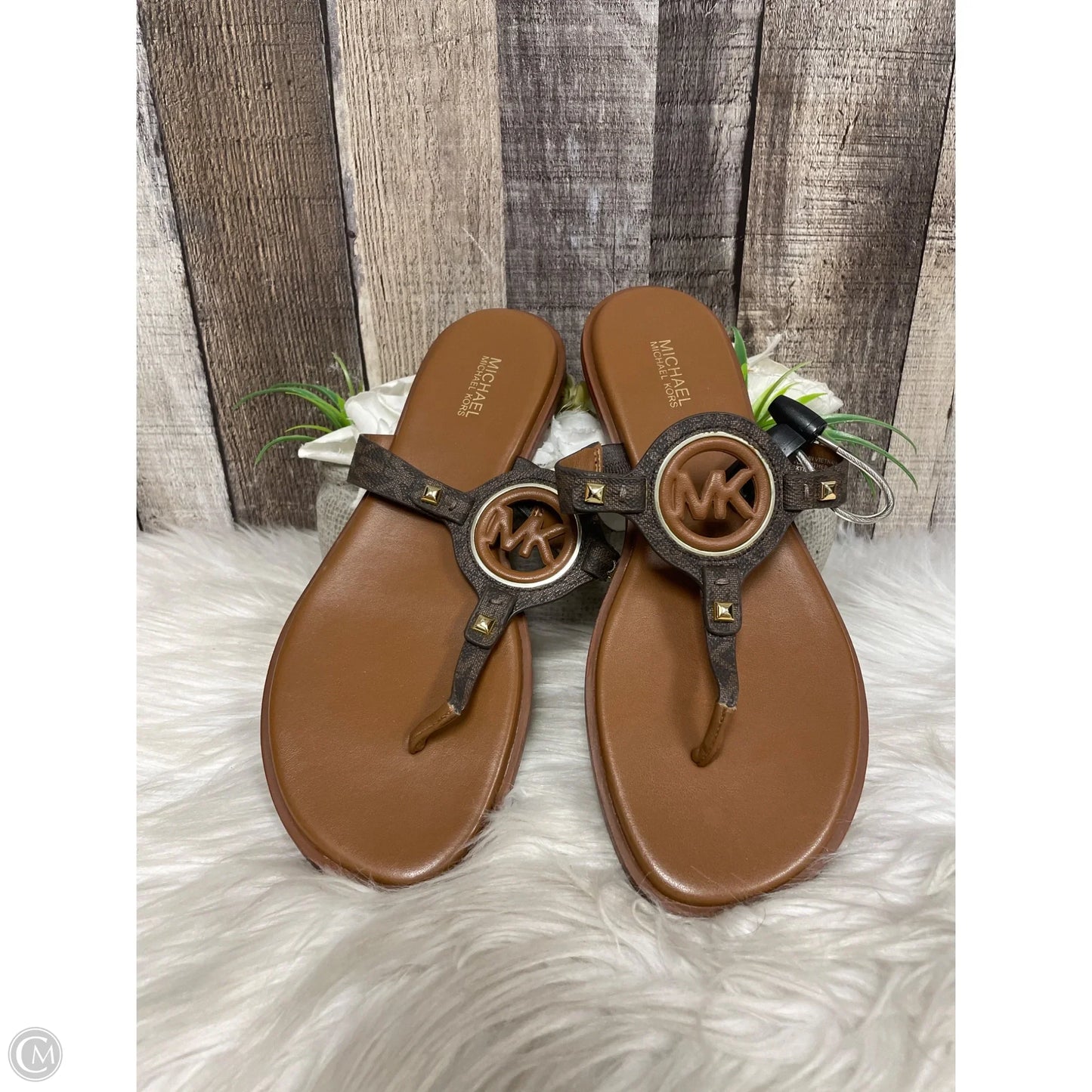 Sandals Designer By Michael Kors In Brown, Size: 8