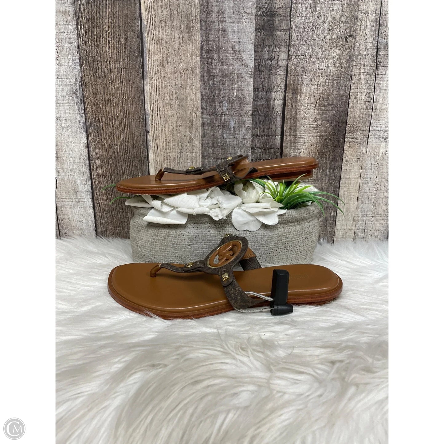Sandals Designer By Michael Kors In Brown, Size: 8