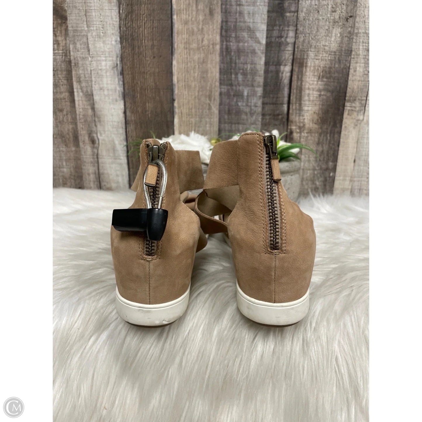 Sandals Heels Wedge By Eileen Fisher In Tan, Size: 8