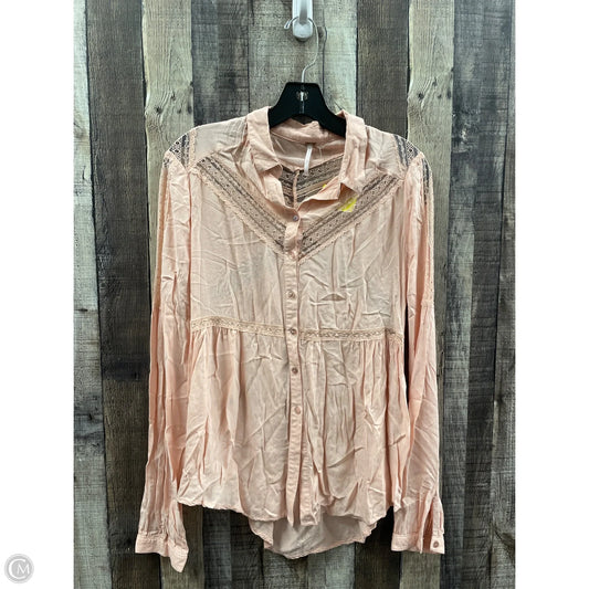 Top Long Sleeve By Free People In Pink, Size: Xs