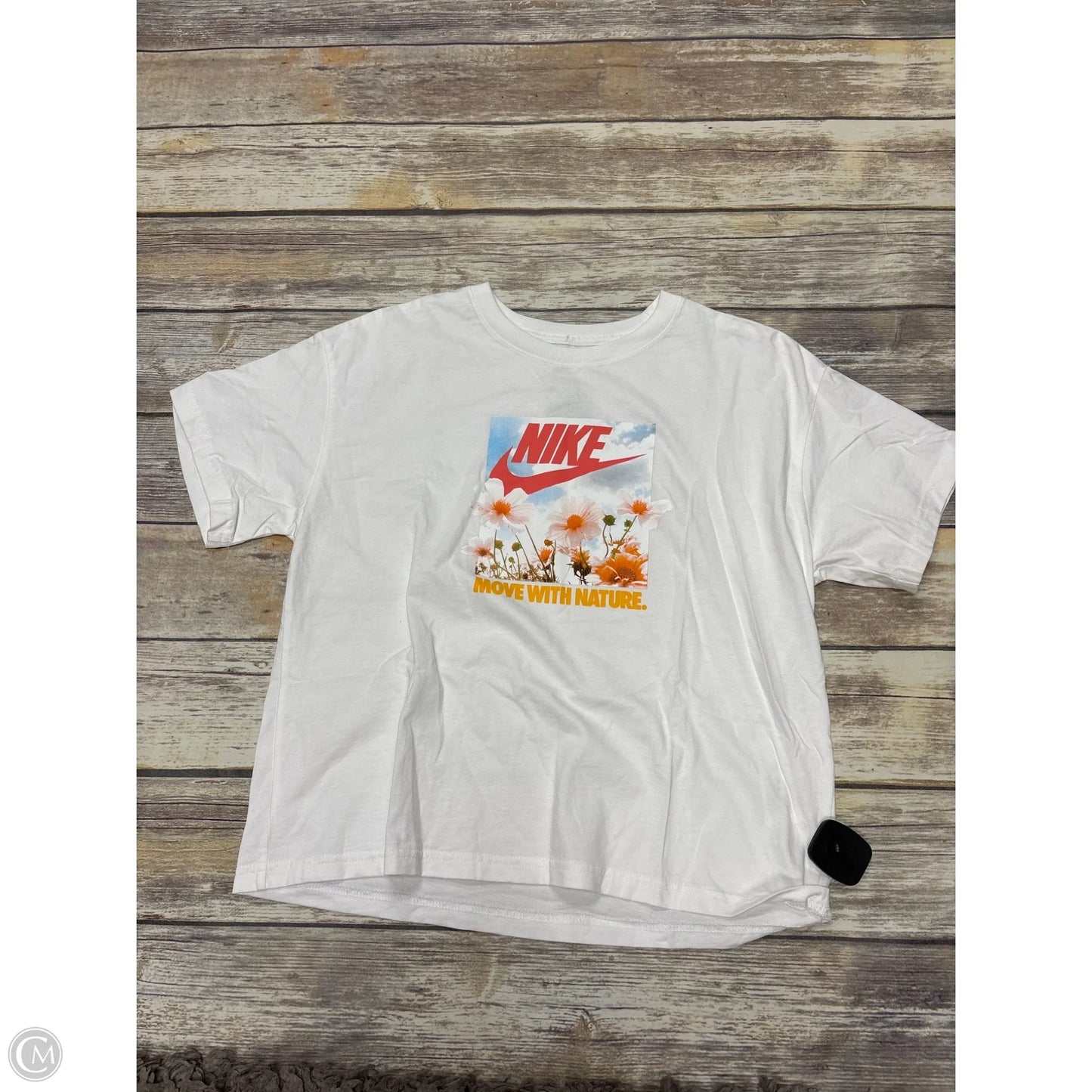 Athletic Top Short Sleeve By Nike In White, Size: Xl