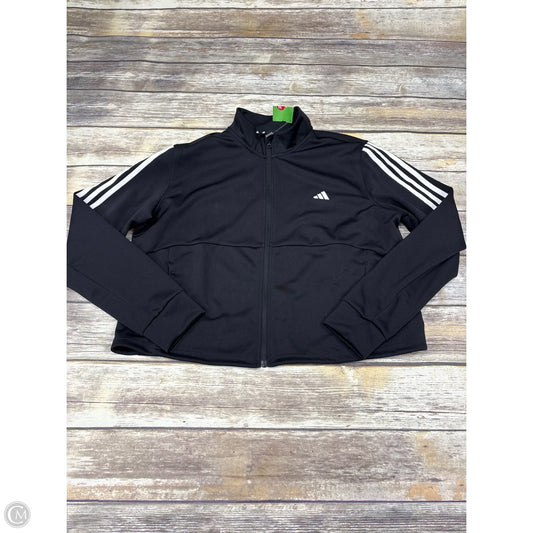 Athletic Top Long Sleeve Collar By Adidas In Black, Size: Xl