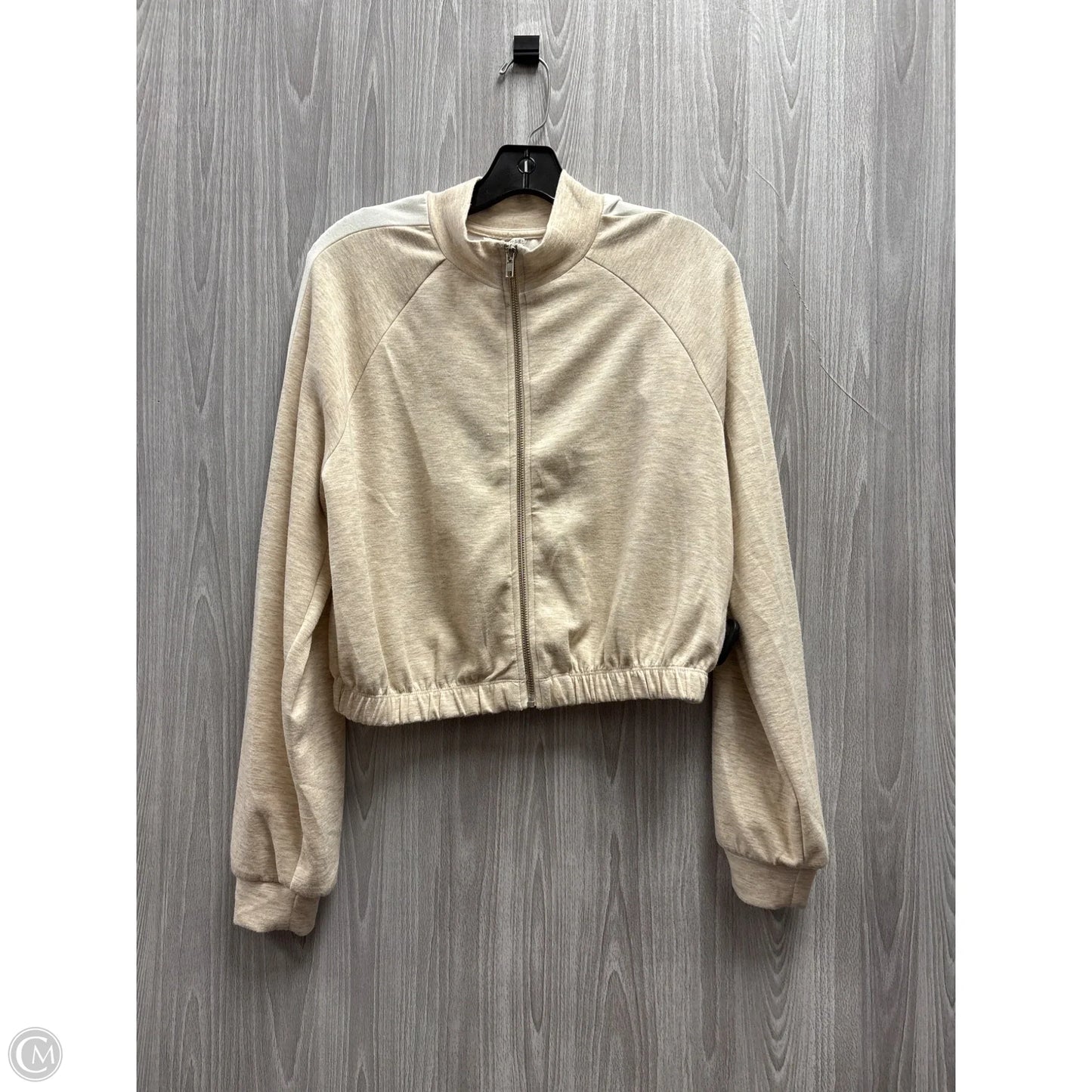 Top Long Sleeve By Tinseltown In Tan & White, Size: L