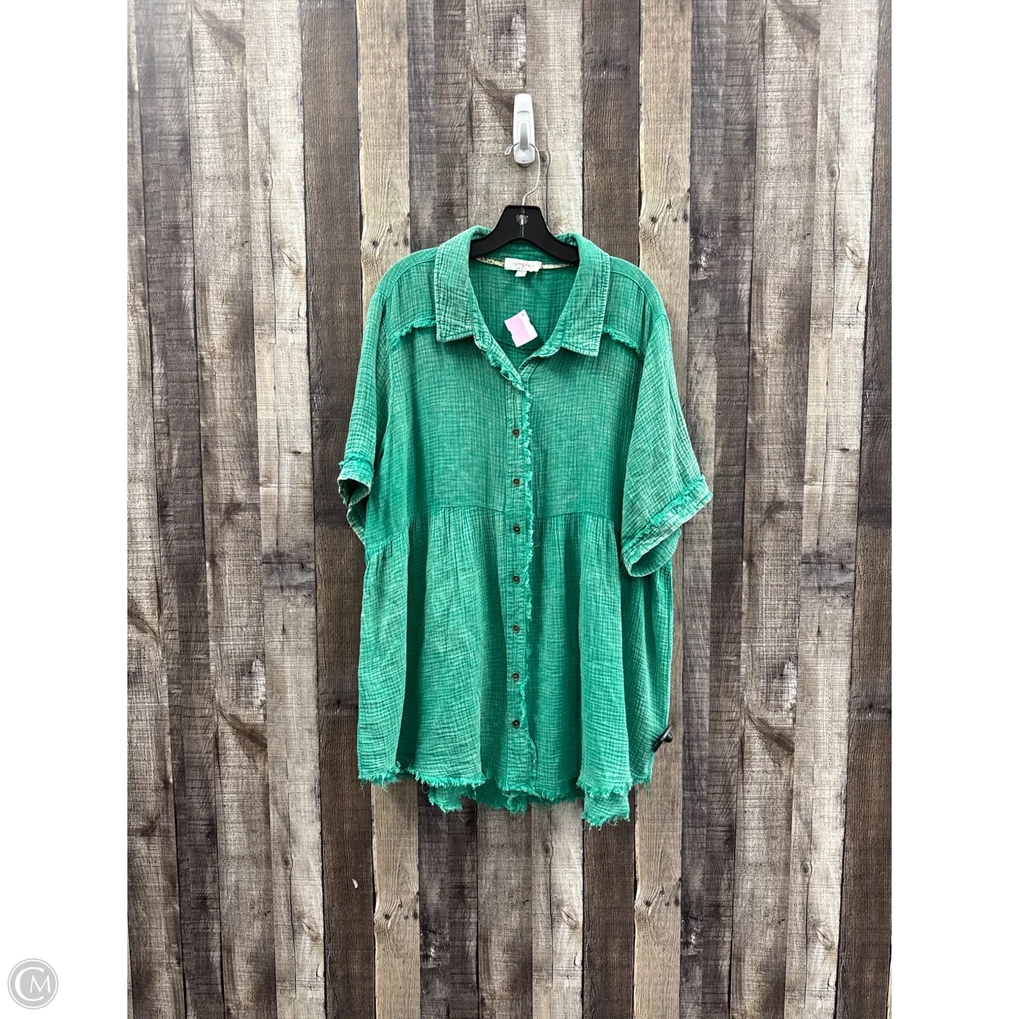 Top Short Sleeve By Umgee In Green, Size: 2x