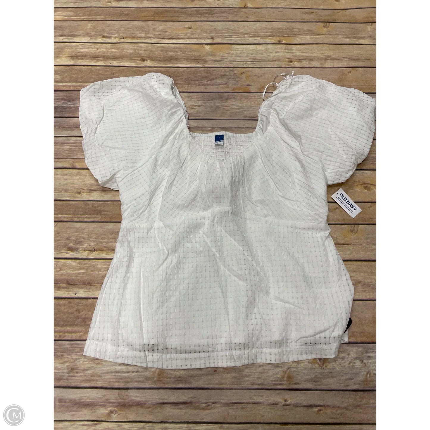 Top Short Sleeve By Old Navy In White, Size: L