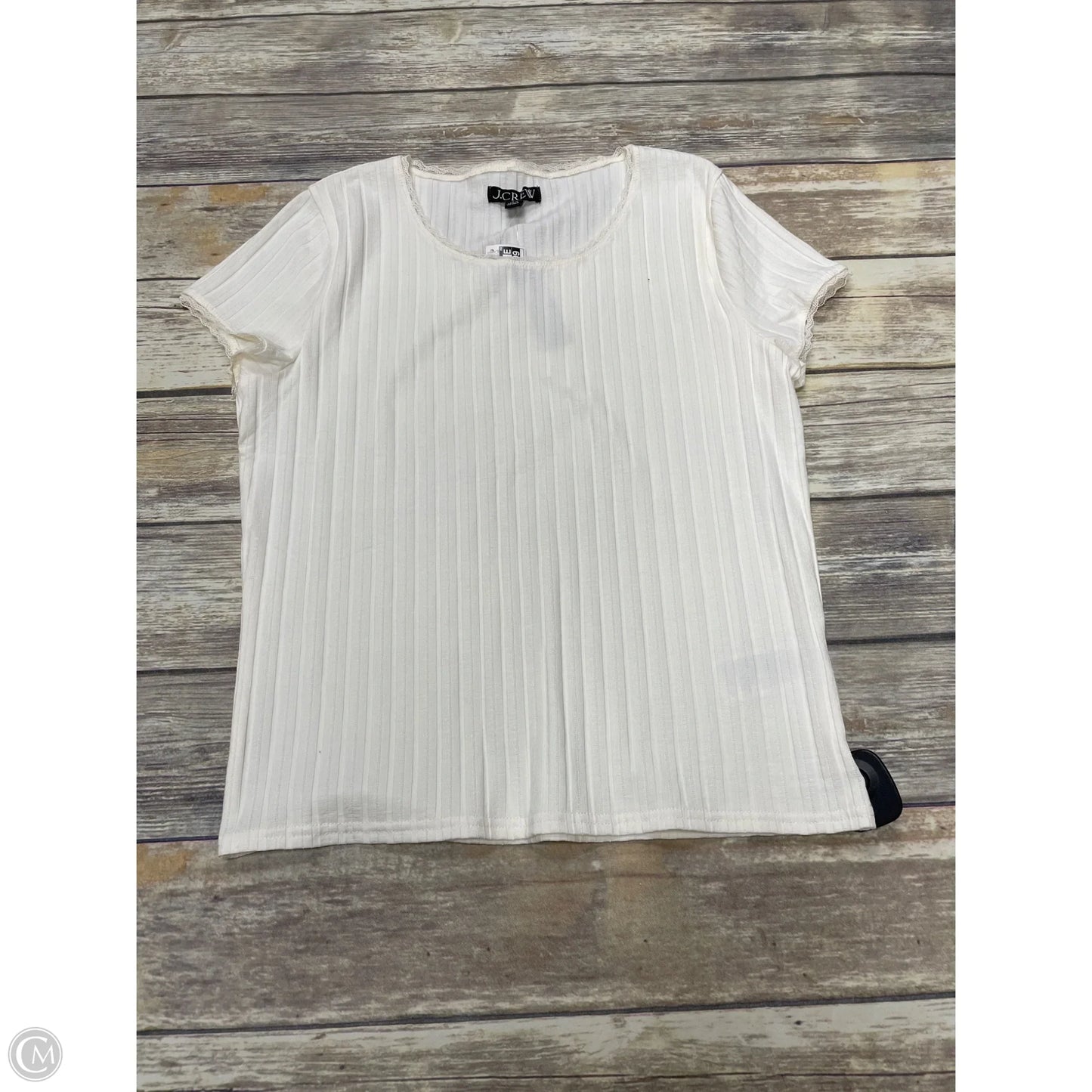 Top Short Sleeve By J. Crew In Ivory, Size: L