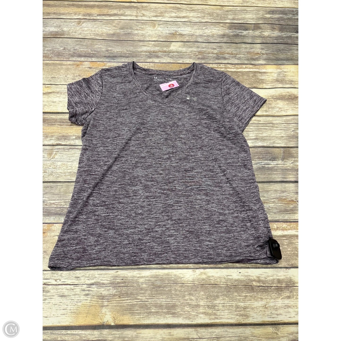 Athletic Top Short Sleeve By Under Armour In Purple, Size: L