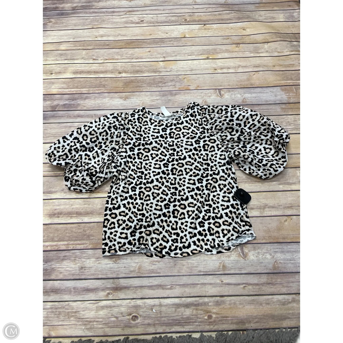 Top Short Sleeve By H&m In Animal Print, Size: S