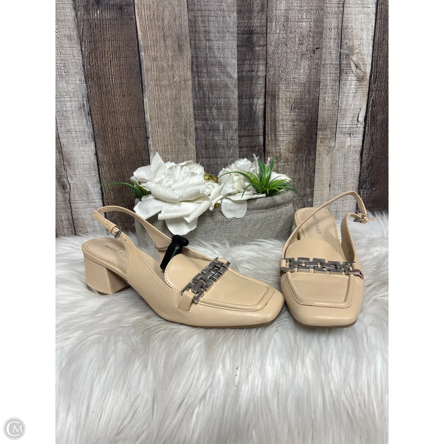 Shoes Heels Block By Marc Fisher In Tan, Size: 7.5