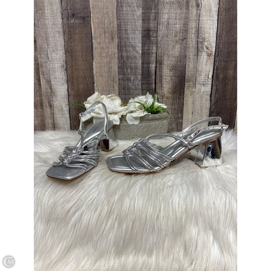 Sandals Heels Block By Marc Fisher In Silver, Size: 7