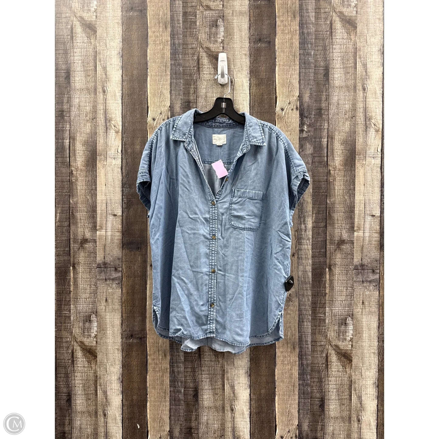 Top Short Sleeve By Altard State In Blue Denim, Size: L