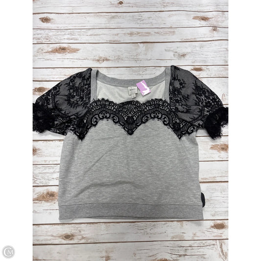 Top Short Sleeve By Maeve In Black & Grey, Size: S