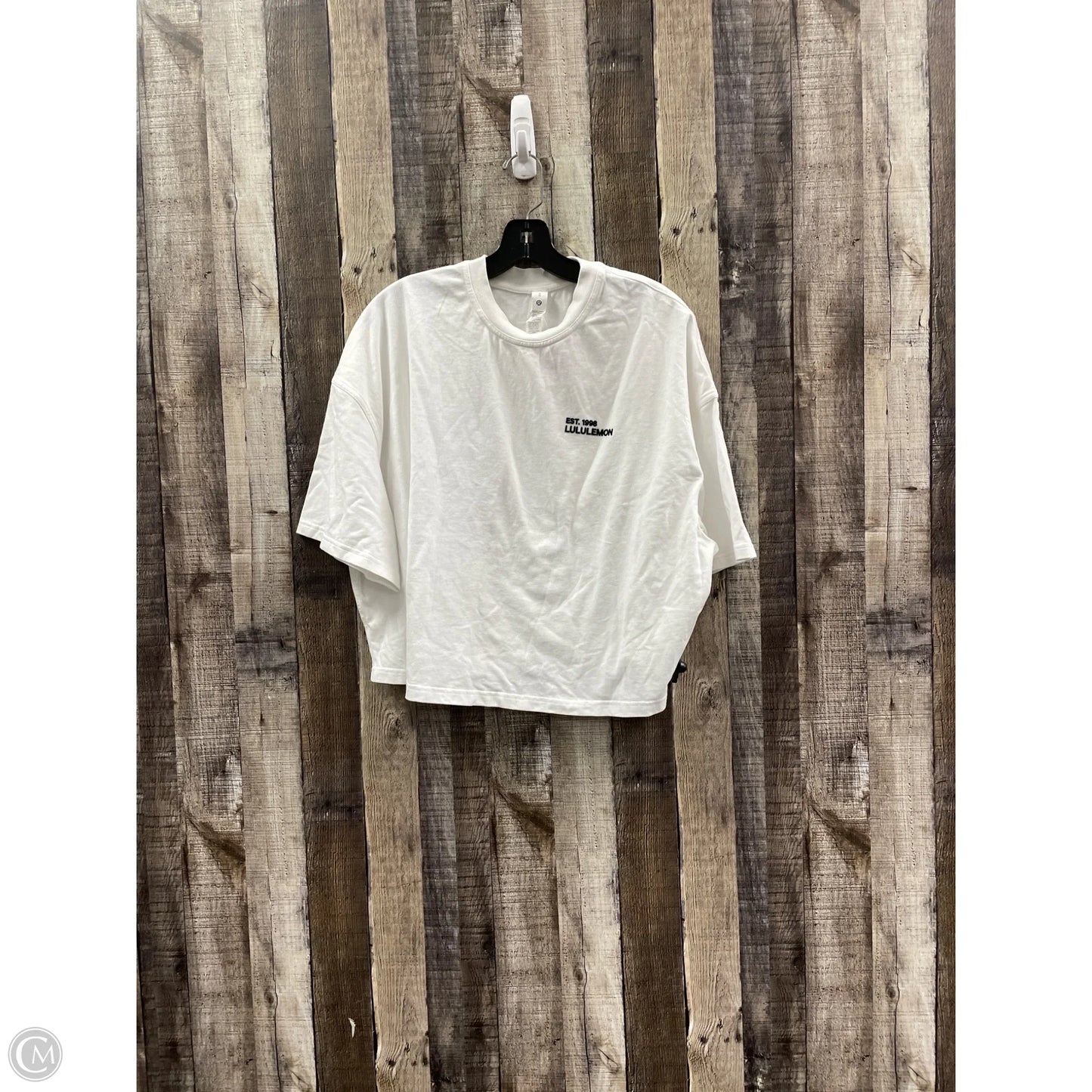 Athletic Top Short Sleeve By Lululemon In White, Size: Xl