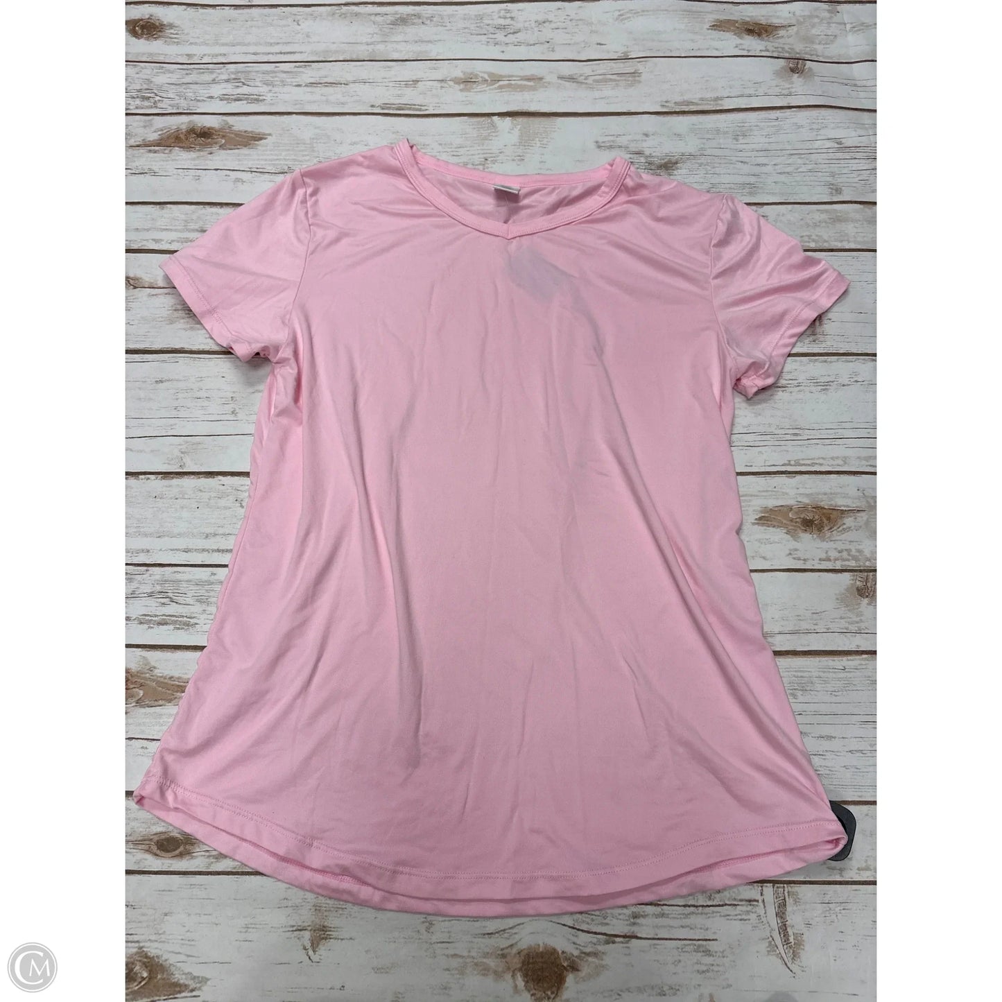 Top Short Sleeve By Cme In Pink, Size: L