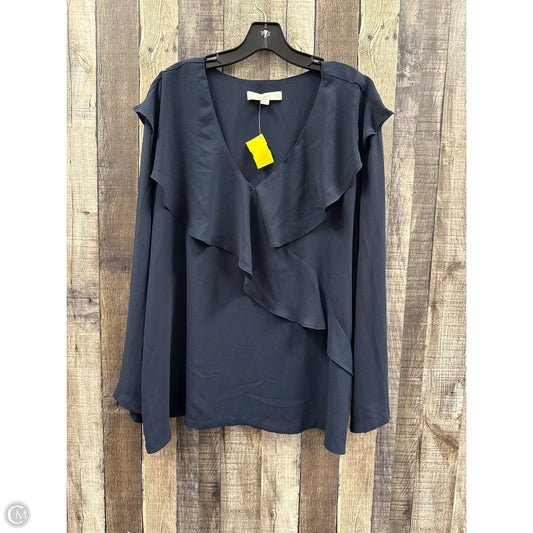 Top Long Sleeve By Loft In Navy, Size: Xxl