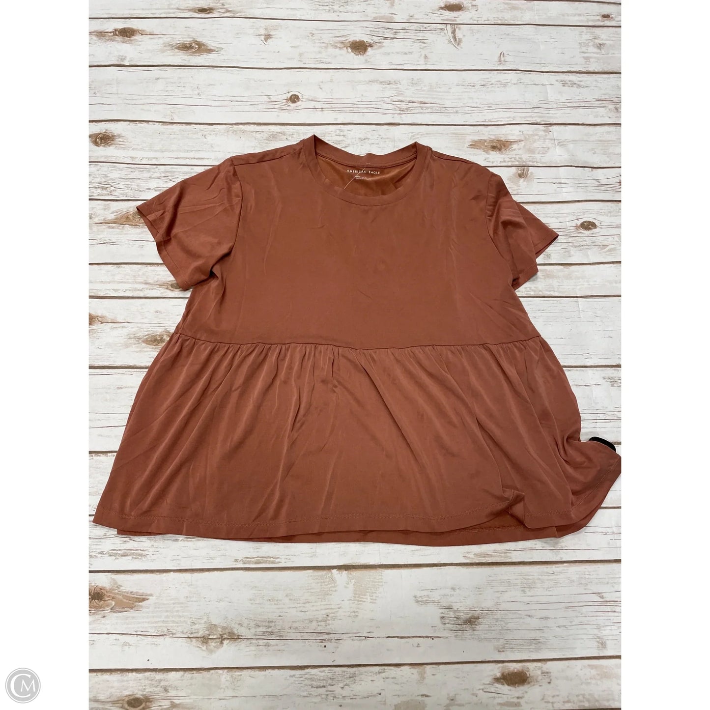 Top Short Sleeve By American Eagle In Bronze, Size: L