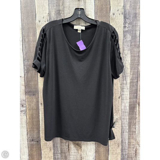 Top Short Sleeve Designer By Michael Kors In Black, Size: Xl