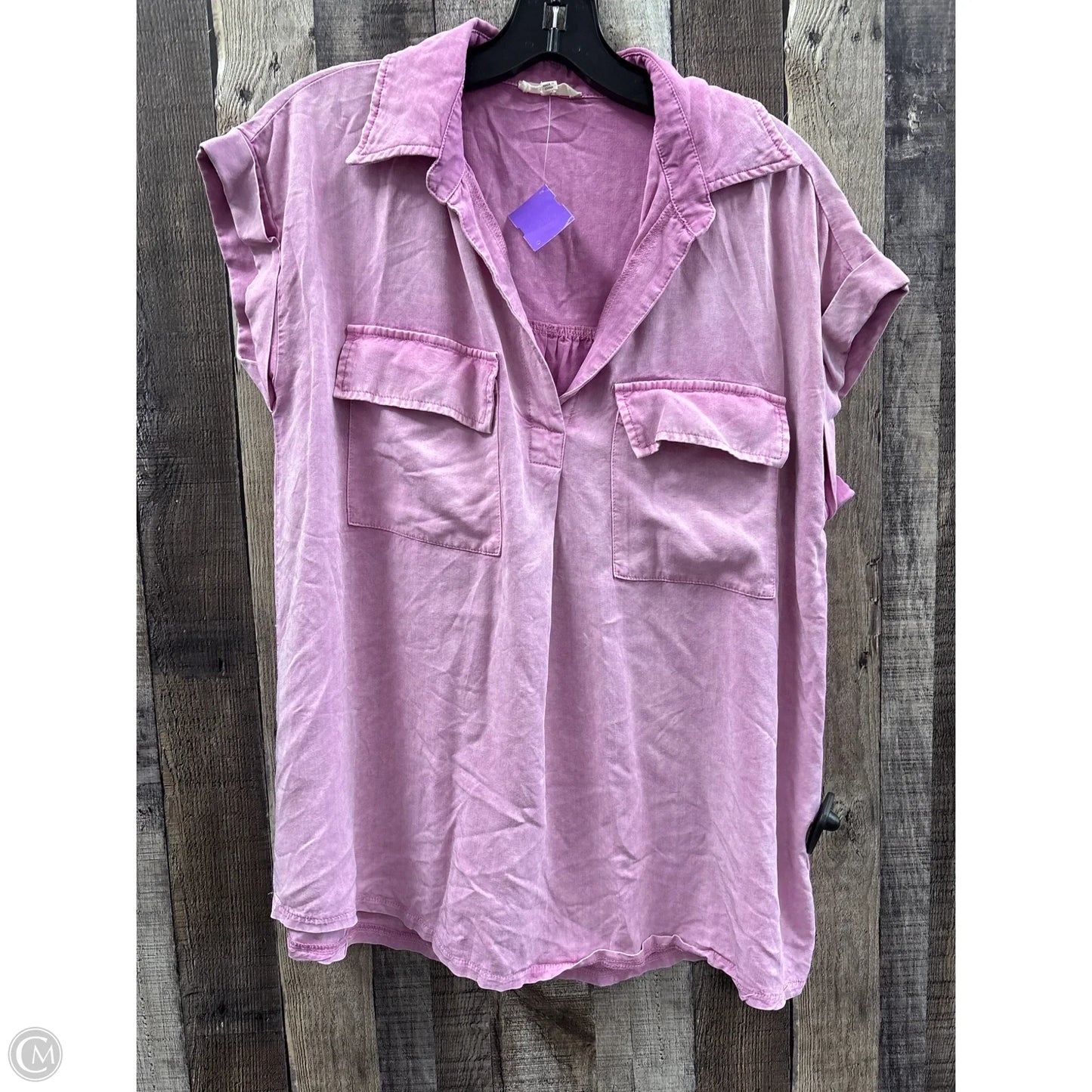 Top Short Sleeve By Easel In Pink, Size: S
