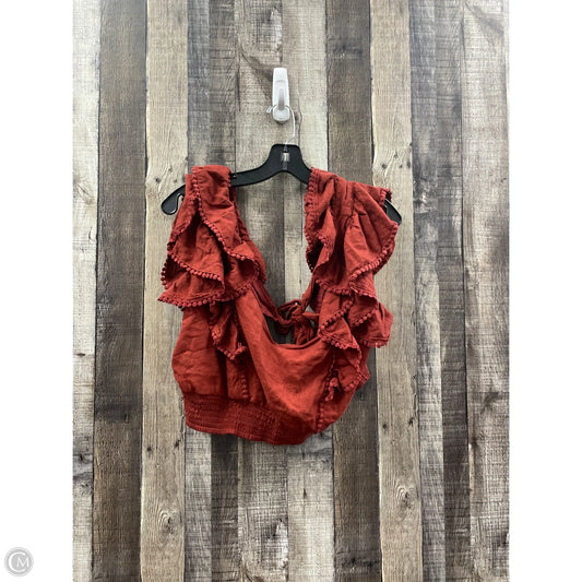 Top Short Sleeve By Express In Bronze, Size: L
