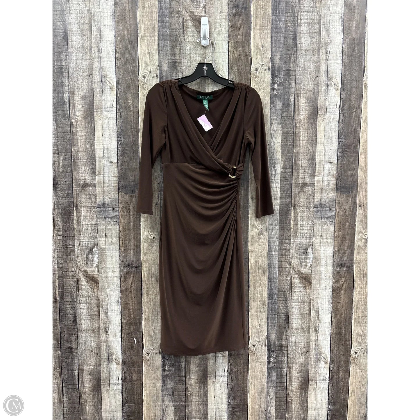 Dress Casual Midi By Ralph Lauren In Brown, Size: 2