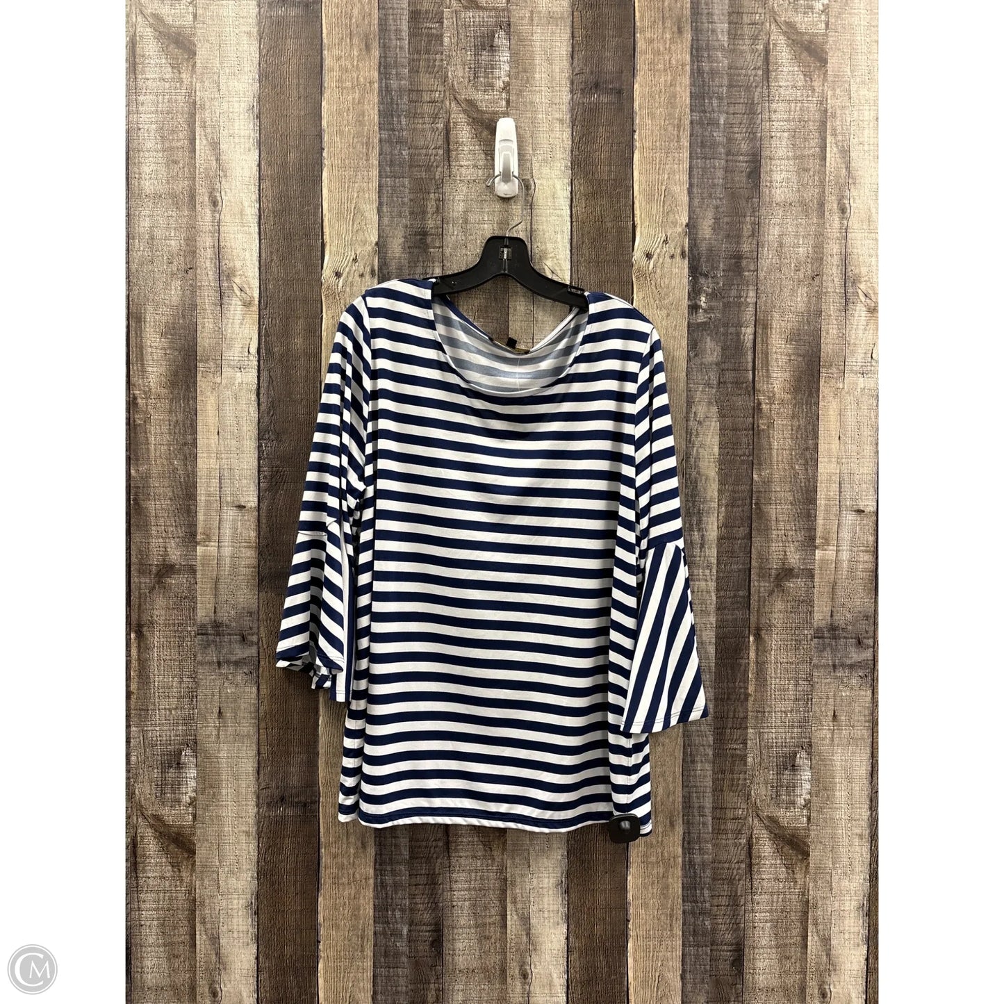 Top Long Sleeve By Cme In Striped Pattern, Size: 2x