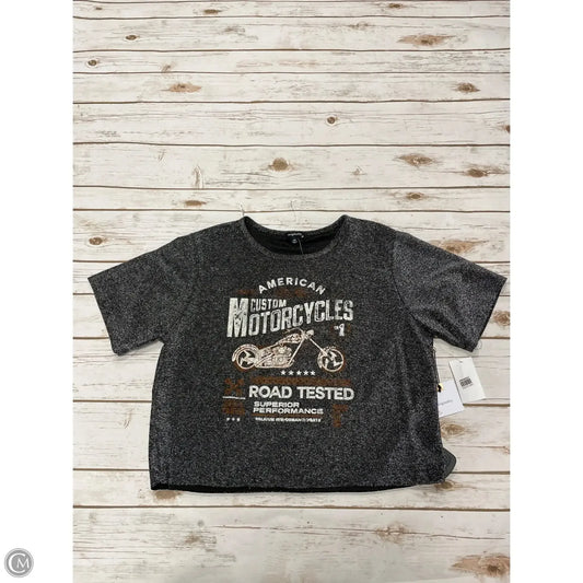 Top Short Sleeve By Originality In Silver, Size: M
