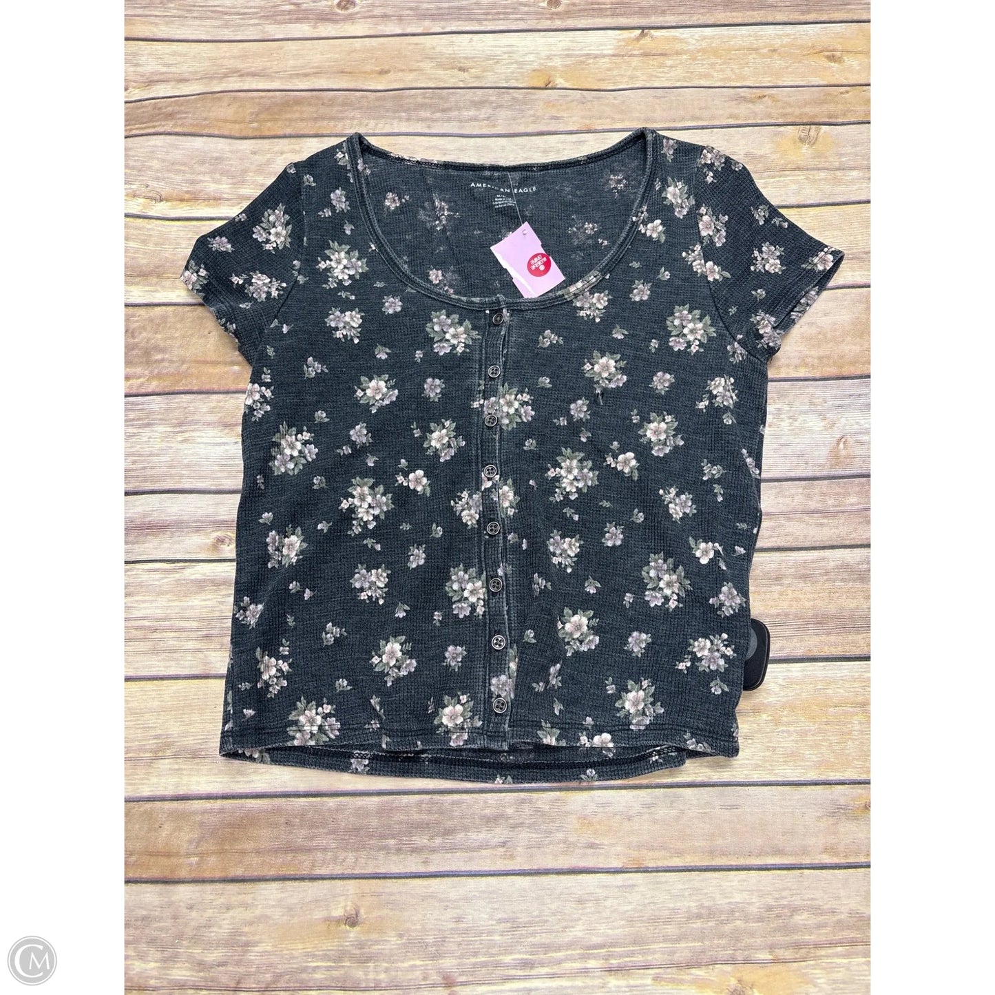 Top Short Sleeve Basic By American Eagle In Grey, Size: M