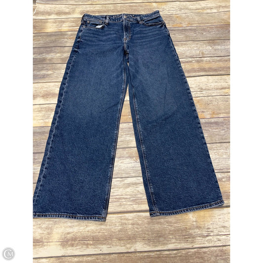 Jeans Wide Leg By American Eagle In Blue Denim, Size: 10