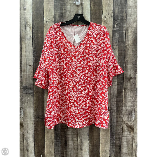 Top Short Sleeve By Cme In Red, Size: 2x