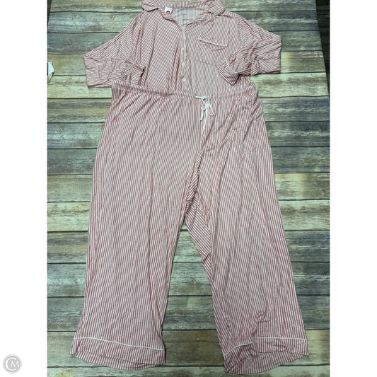 Pajamas 2pc By Auden In Red & White, Size: 3x