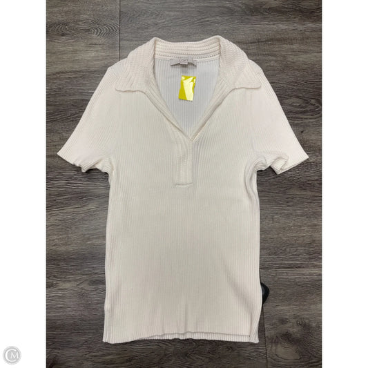 Top Short Sleeve By Loft In Cream, Size: Xxl