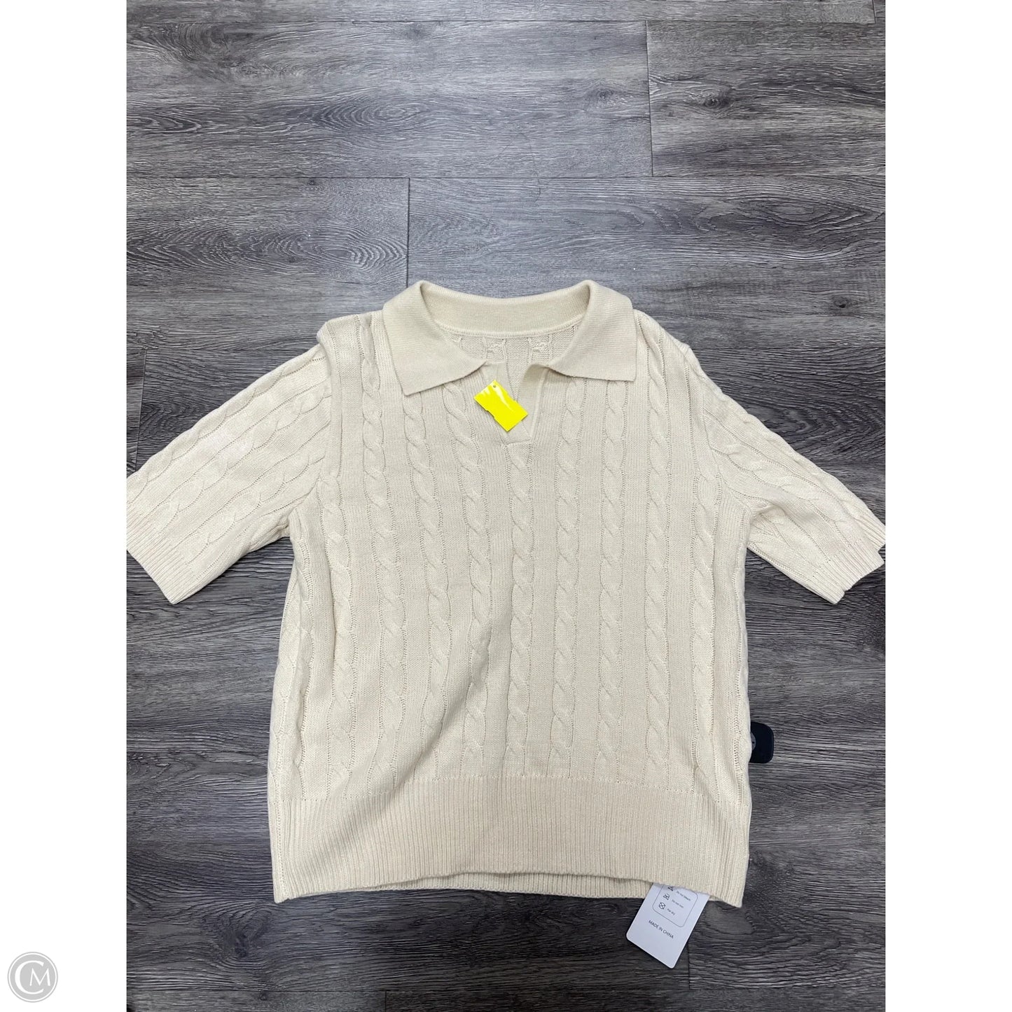 Top Short Sleeve By Cme In Tan, Size: Xl