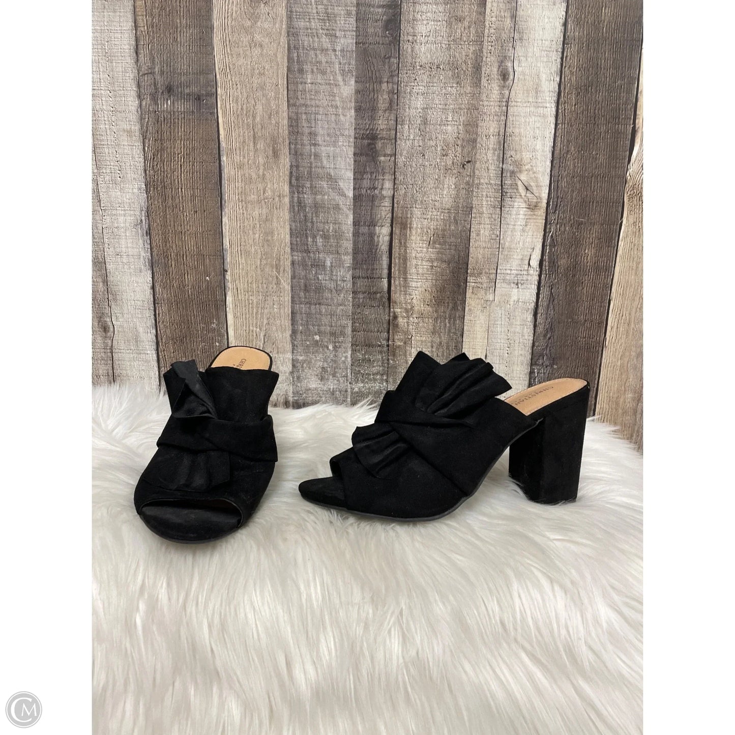 Sandals Heels Block By Christian Siriano In Black, Size: 9