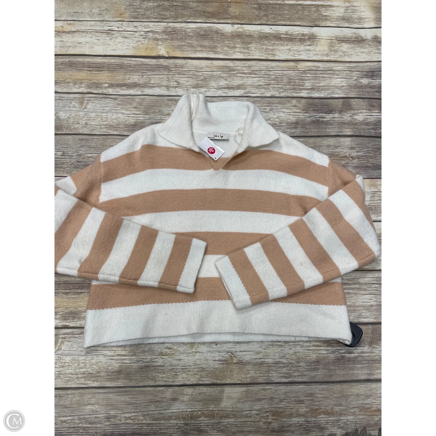 Sweater By Sadie & Sage In Striped Pattern, Size: L