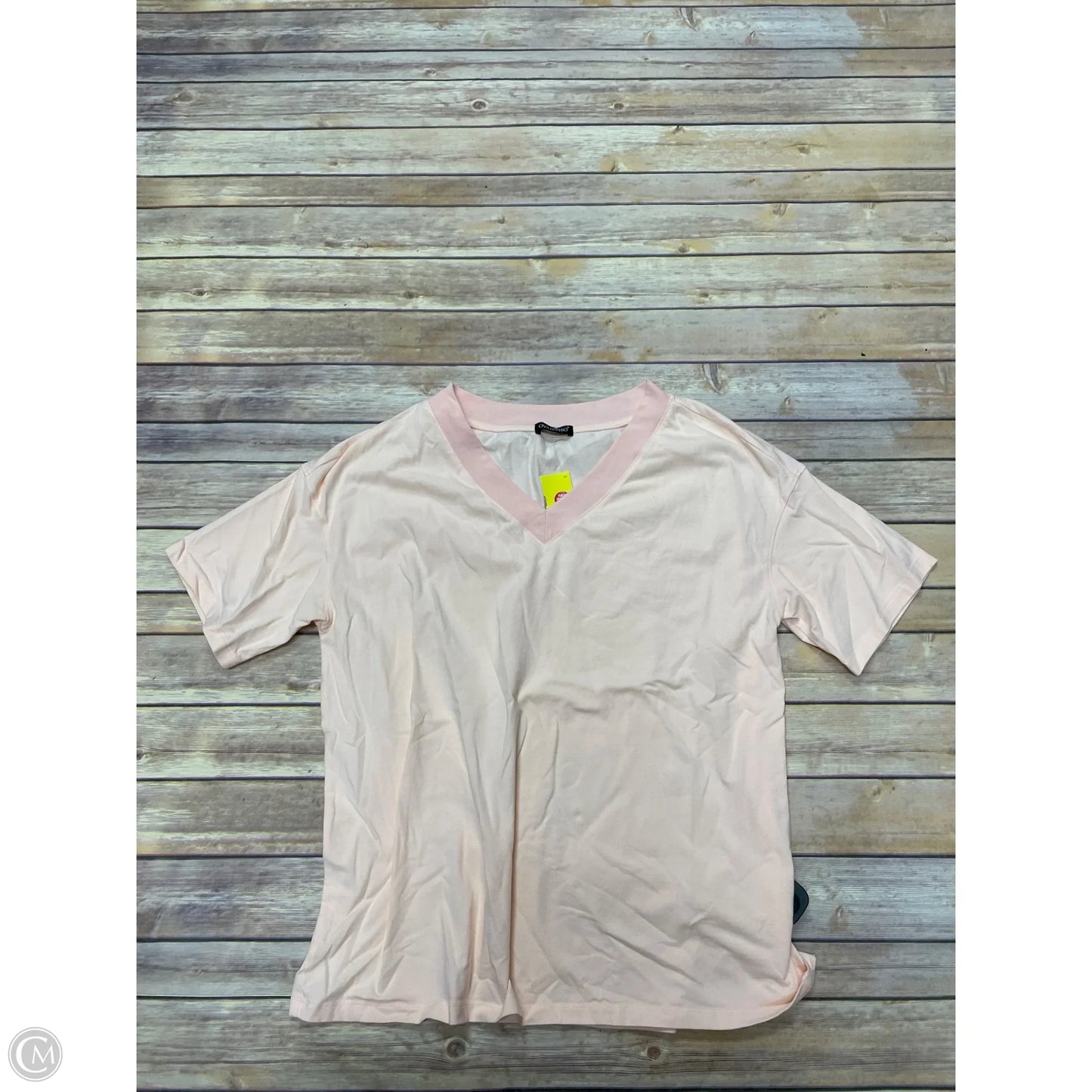 Top Short Sleeve By Cme In Pink, Size: M