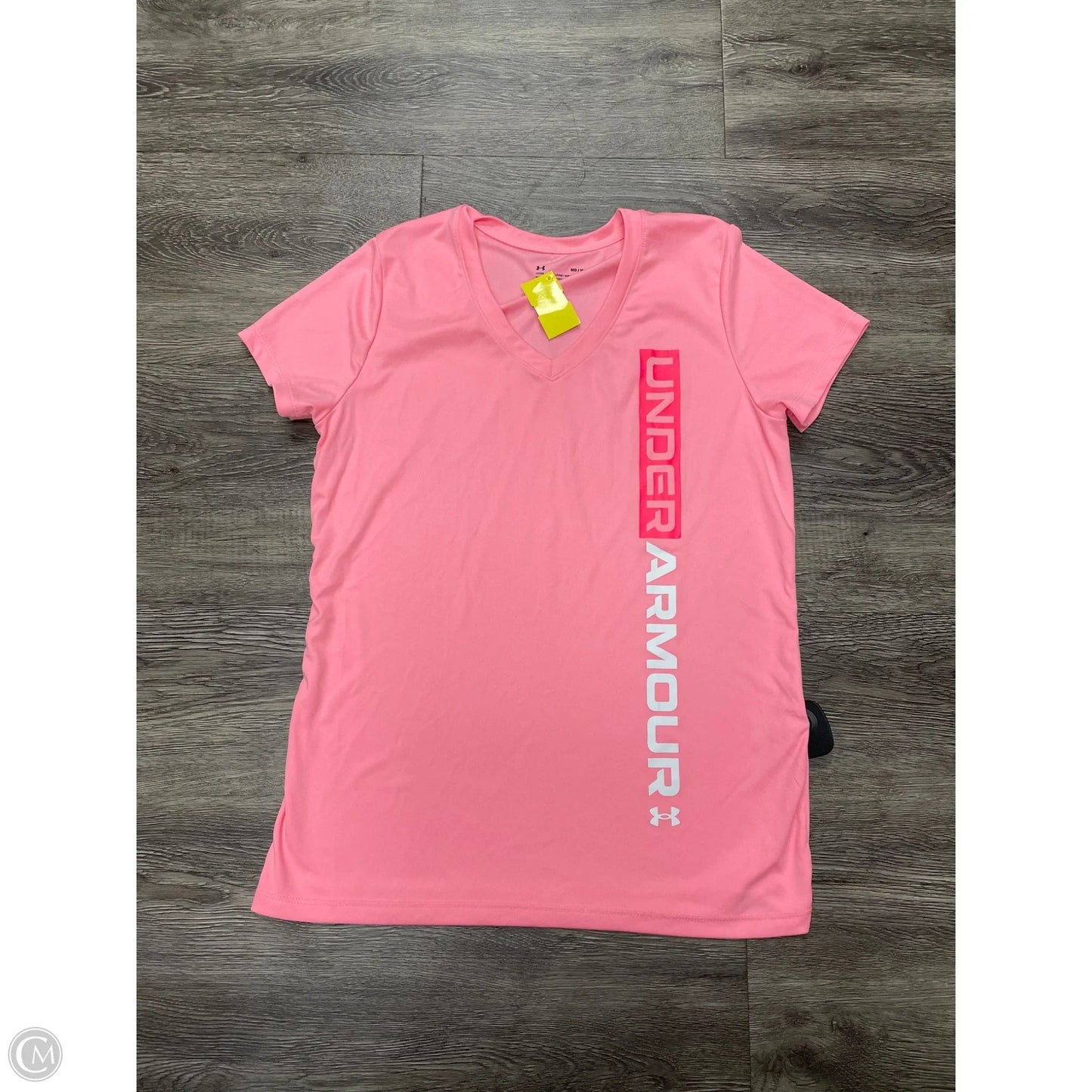 Athletic Top Short Sleeve By Under Armour In Pink, Size: M