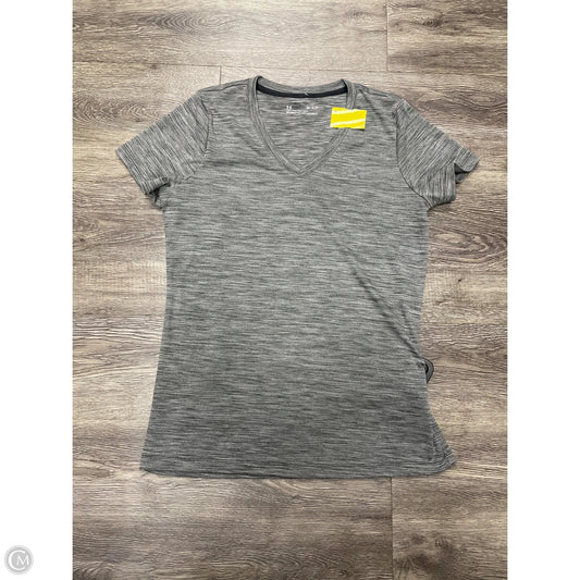 Athletic Top Short Sleeve By Under Armour In Grey, Size: M
