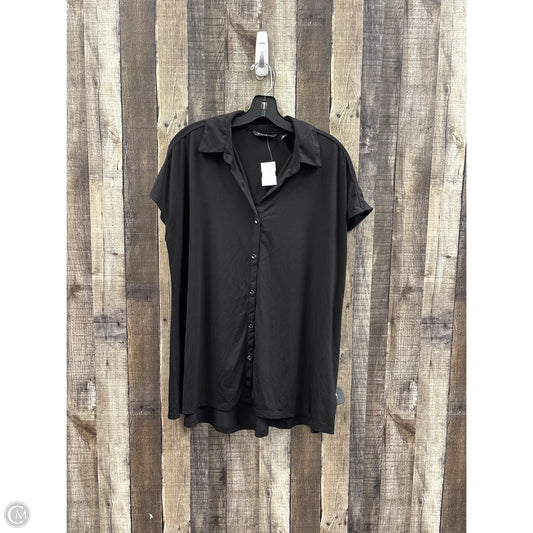 Top Short Sleeve By H For Halston In Black, Size: M