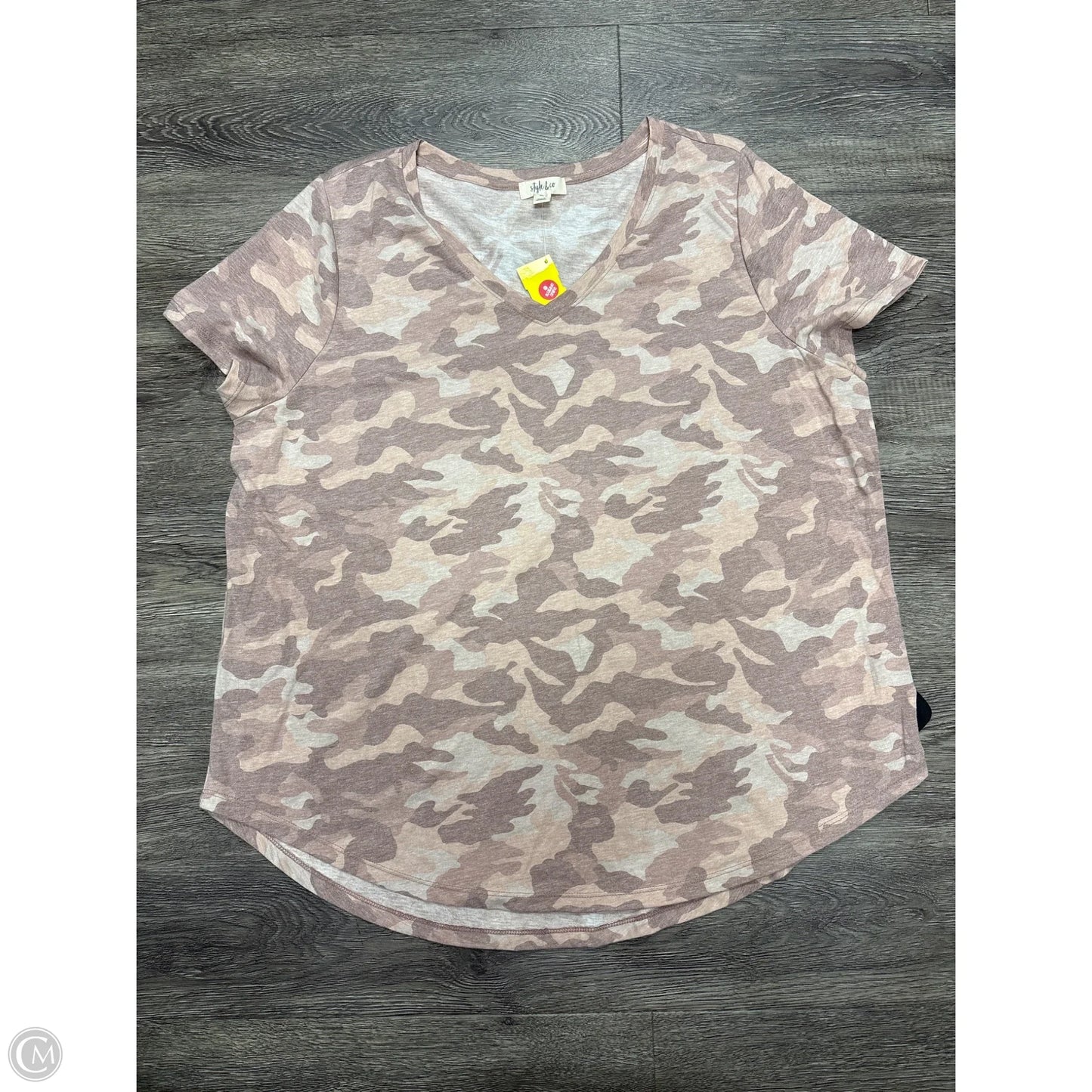 Top Short Sleeve By Style And Co Collection Women In Camouflage Print, Size: 2x
